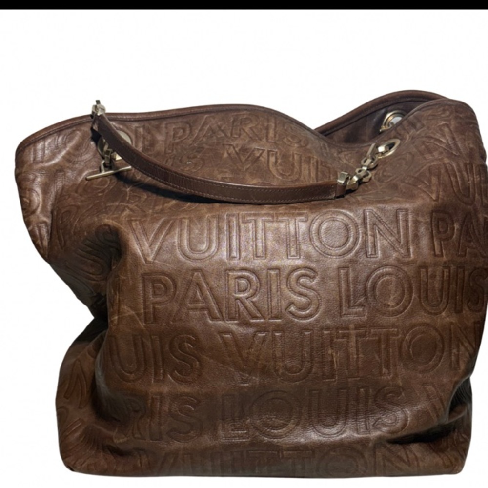 Louis Vuitton Dark Brown Embossed Shoulder Bag - Picture 4 of 10